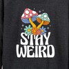Women's - Instant Message - Stay Weird Mushrooms Lightweight French Terry Wide Neck Long Sleeve Graphic Shirt - 2 of 4