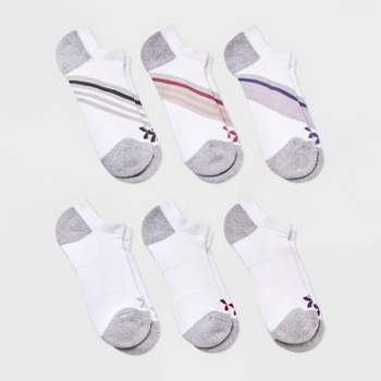 Women's 6pk Varsity Striped No Show Athletic Socks - All In Motion™ 4-10