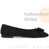 Perphy Women's Pointed Closed Toe Slip-on Bow Decor Low Heel Ballet Flats - 4 of 4