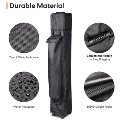 Black 1680D Oxford Wheeled Canopy Carry Bag for 10x10ft