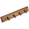 LunaLulinlk Walnut Finish 8.75 inch Key Rail with 4 Satin Nickel Hooks for Keys, Mail, Leashes, 2 lbs Capacity, 1 Pack - 3 of 4