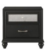 Modern Style 1pc Black Silver Finish Storage Nightstand Wooden Bedroom Furniture - 2 of 4