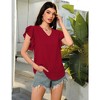 Women Tops for Summer Fashion Trendy Cap Sleeve V Neck Swiss Dot Chiffon Blouse Flowy Loose Fitting Teen T-Shirt - 4 of 4