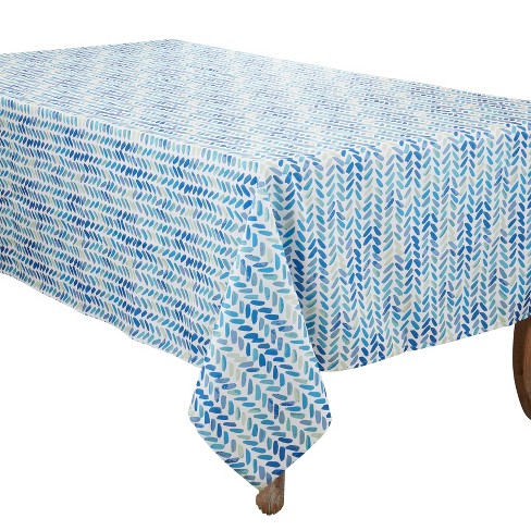 Saro Lifestyle Watercolor Tablecloth With Chevron Design : Target