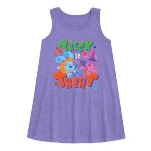 Girls' - Blue's Clues & You! - Trick Or Treat Graphic Sleeveless Aline Dress - 1 of 3