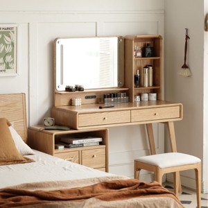 Vanity Desk Modern with Mirror and 4 Drawers for Bedroom 35.43in Wide-3irtyhousy - 1 of 4
