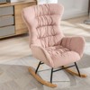 April Ivory Velvet Fabric Upholstered Glider Rocker,nursery Rocking  Chair,with High Backrest Mid Century Rocking Chair-maison Boucle‎ : Target