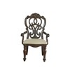 Traditional Arm Chair (Set of 2) with Turned Legs and Shaped Back ¨C Pecan Finish for Living Room - 2 of 4