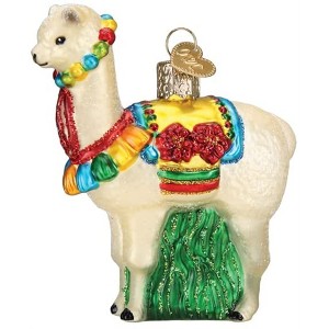 Old World Christmas Blown Glass Ornament for Christmas Tree, Festive Alpaca - 1 of 4