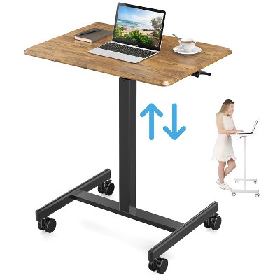 Musment Height Adjustable Rolling Laptop Desk with Wheels | 25.7" x 19" | Sit Stand Mobile Workstation Cart