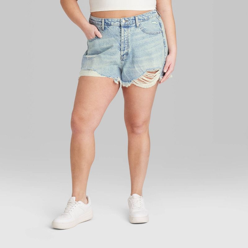 Women's High-Rise EasyRigid Cutoff Jean Shorts - Wild Fable™, 3 of 7