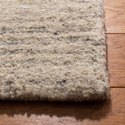 Elegant Ivory Hand-Tufted Wool Rug, Rectangular 8' x 10'