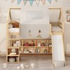 NicBex Full Loft Bed House Shape Wooden Bed Frame with Tent, Storage Compartments, Padded Slide, Ladder and Guardrail, No Box Spring Required - 2 of 4