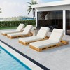 Acacia Wood Outdoor Chaise Lounge Chair with Headrest Cushion, Adjustable Patio Lounge Chair with 4 Positions, Folding Outdoor Chaise Lounge-Koiai - 2 of 4