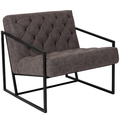 Merrick Lane Modern Lounge Chair With Tufted Seating And Metal Frame