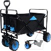 DOMETOUR Collapsible Heavy Duty Beach Wagon Cart Outdoor Folding Utility Camping Garden Beach Cart with Universal Wheels Adjustable Handle Shopping - 2 of 4