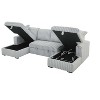 VYNXARIA U Shaped Sleeper Sofa, 122 inch Overisze - 2 in 1 Pull Out Bed, Sectional Sleeper Sofa with Double Storage Chaise for Living Room, Grey - 3 of 4