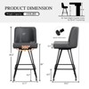 Bekrvio 26" Swivel Counter Height Bar Stools with Back-Faux Leather/Velvet Upholstered, V-Shaped Metal Legs-Modern Counter Stools for Kitchen Island - 4 of 4
