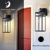 ALOADECOR 1 Light Black Dusk to Dawn Sensor Outdoor Wall Lantern Coach Sconces Light with Clear Glass and built-in GFCI Outlets - 4 of 4