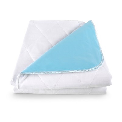 Washable Bed Pads Waterproof - 4 Pack 34 x 36 Reusable Underpads  Incontinence Chucks Pad Blue and White Pee Pads for Adults Anti Slip Sheet  Protector for Adults Elderly Kids Toddler and Pets