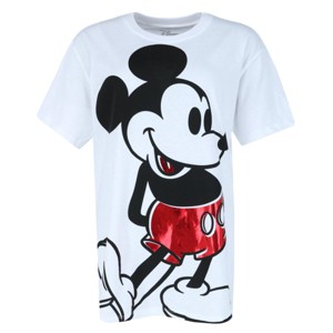 Jerry Leigh Women's  Disney Metallic Mickey Short Sleeve T-Shirt - 1 of 4