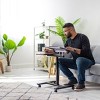 IRIS USA Height Adjustable Laptop Cart with Side Table and Dynamic Rolling Workstation, Laptop Stand, Brown - 3 of 4
