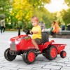 Costway 2-in-1 Electric Toy Car 12V Kids Ride On Tractor w/Trailer Remote Control Lights Grayish Gree/Red/Pink/Green - 3 of 4