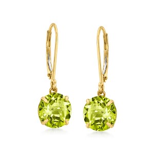 Ross-Simons 3.90 ct. t.w. Peridot Drop Earrings in 14kt Yellow Gold - 1 of 4