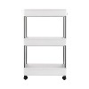 LunaLulink 3 Tier Sliding Storage Cart Rolling Utility Cart Mobile Storage Organizer, White - 2 of 4