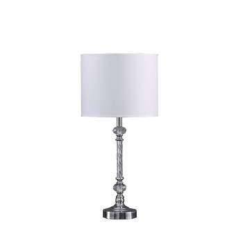 19.25" Audrey Twisted Crystal Table Lamp Silver - Ore International