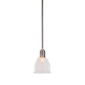 Toltec Lighting Palisade 1 - Light Pendant in  Brushed Nickel with 7.25" Clear Bubble Shade - 1 of 1
