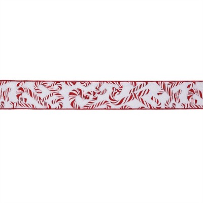 Candy Cane Print Wired Ribbon (Set of 2)