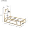 ALEXOUN Twin Size Pine Wood Grounded Bed with House-Shaped Headboard and Safety Guardrails for Kids Teens,No Box Spring Needed - 3 of 4