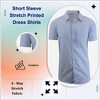Galaxy By Harvic Men's Slim Fit  Short Sleeve Stretch Printed Dress Shirts - 4 of 4