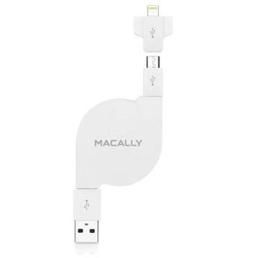 Macally Retractable Micro USB To Lightning Cable