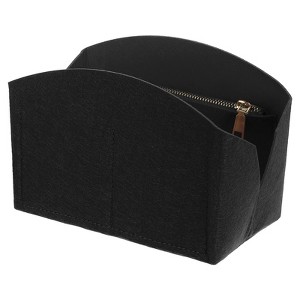 Unique Bargains Felt Multiple Compartments Zipper Purse Makeup Bag and Organizer 8" x 4" x 5.5" - 1 of 4