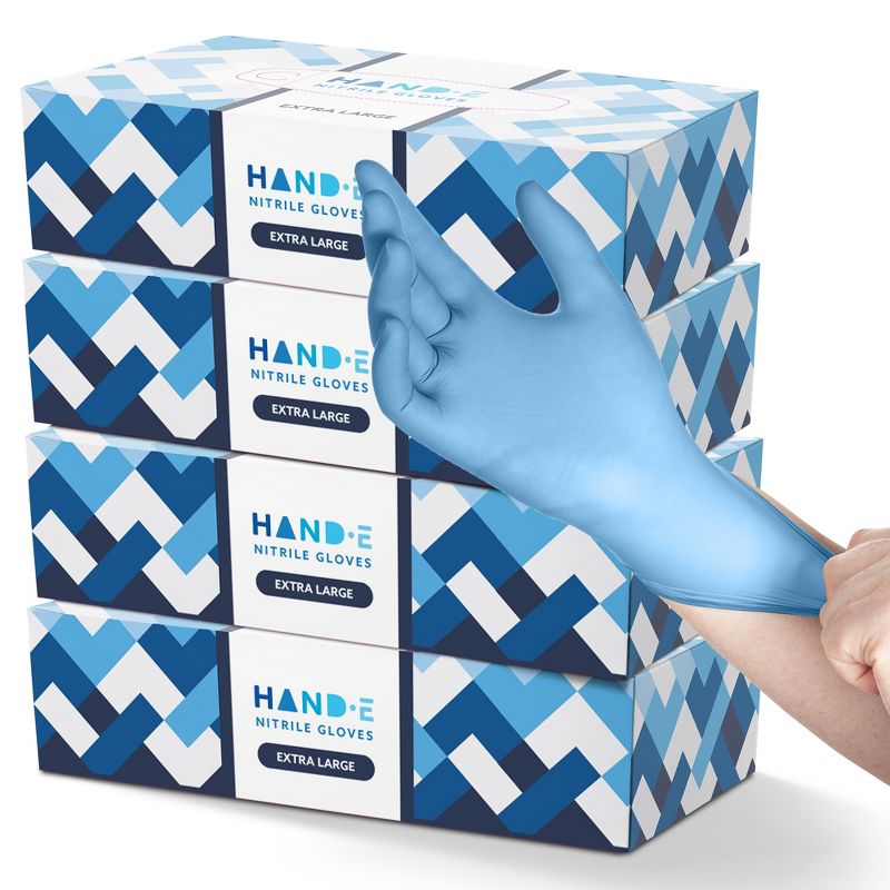 Hand-E Disposable Blue Nitrile Medical Exam Gloves - Subtle Box, Perfect for Cleaning & Medical Use, 3 of 8