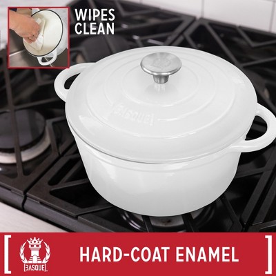 White Enameled Cast Iron 7-Piece Nonstick Cookware Set