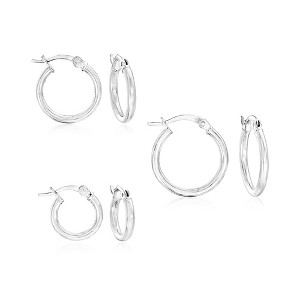 Ross-Simons Sterling Silver Jewelry Set: 3 Pairs Of Hoop Earrings - 1 of 4