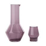 American Atelier Bedside Water Night Set 34 oz Carafe with Tumbler Glass - Plum,Plum