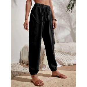 High Waisted Jogger Pants Loose Hiking Joggers for Women Casual Lightweight Tapered Cargo Pants with Pockets - 1 of 4