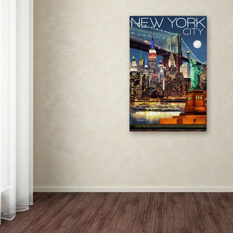 Trademark Fine Art -Lantern Press 'New York' Canvas Art, 3 of 4