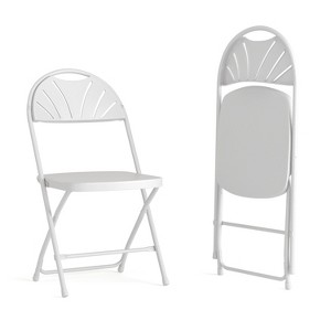 Flash Furniture 2 Pack HERCULES Series 650 lb. Capacity Plastic Fan Back Folding Chair - 1 of 4