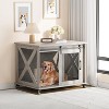 37" Dog Crate Furniture End Table with Flip-Top Lid & Movable Divider,Furniture Style Wooden Dog Kennel - 2 of 4