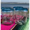 Dos Sueños Mexican Hand Blown Tumblers - Aqua Rim - 10oz - Set of 4 - 2 of 2