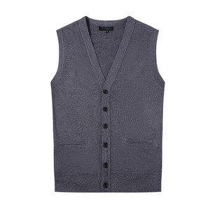 Gioberti Men's V-Neck Button Down Knitted Cardigan Vest - 1 of 3