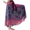 Women's Boho Maxi Skirt - Floral Print Long Flowy Skirt Bohorose Pink - 2 of 4