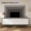 KIGFTSOD Modern Black and White Color Scheme Press Design 4 Door Cabinet, Living Room TV Stand - 3 of 4