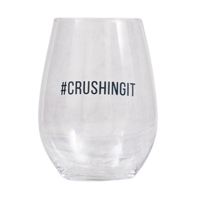 #Crushingit Wine Glass 18 oz Stemless