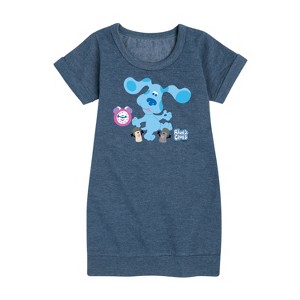 Girls' - Blue's Clues & You! - Blue Clues Crew Graphic Short Sleeve Fleece Dress - 1 of 4